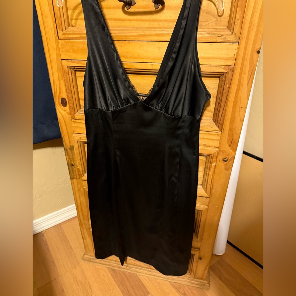 Elegant Black Satin Dress